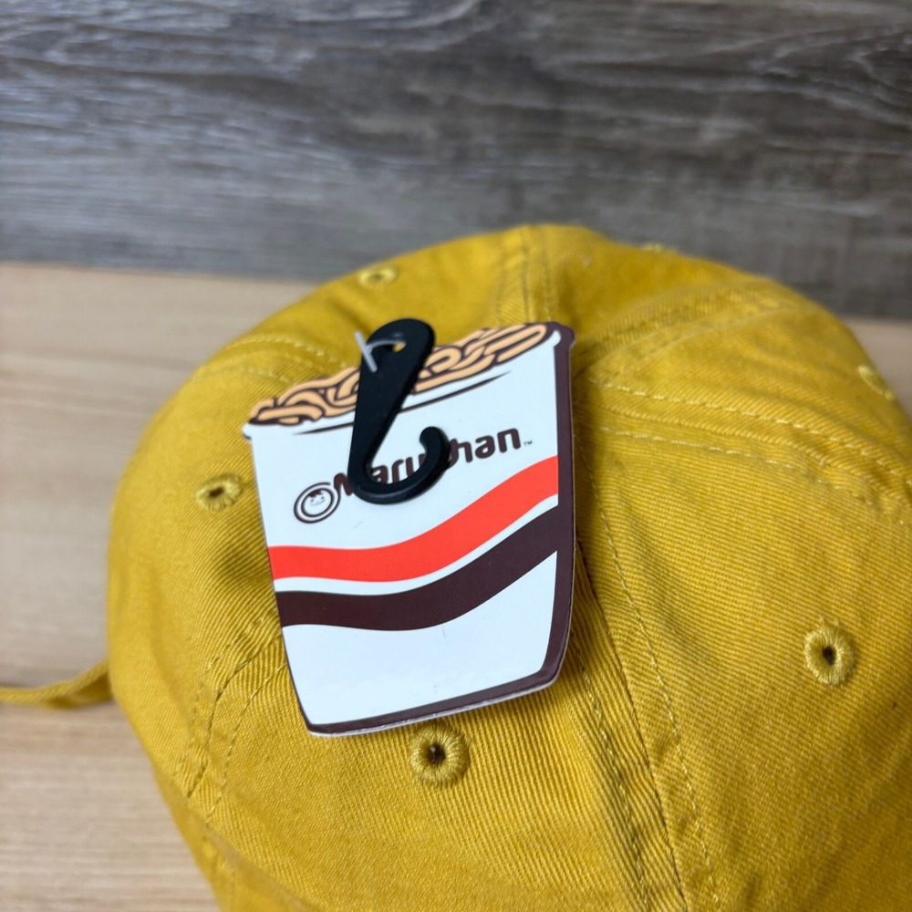 Ramen Hat Cap Strap Back Yellow Top Ramen Cup Noodles Adjustable NWT - Picture 7 of 11